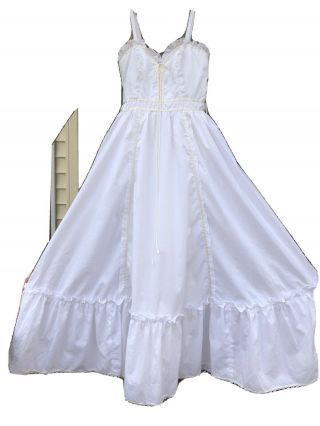 Vintage Gunne Sax White Corset Lace Prairie Dress