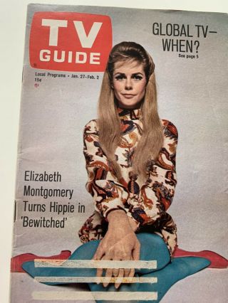 Elizabeth Montgomery Tv Guide January 27 - February 2,  1968 Bewitched