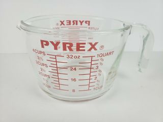 Vintage Pyrex 4 - Cup 532 Glass Measuring Cups Open Handle