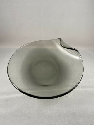 1955 Danish Mid Century Mcm Holmegaard Smoked Art Glass Bowl Denmark Per Lutken