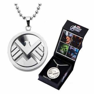 Stainless Steel Official Marvel Agents Of Shield Pendant With Chain Necklace