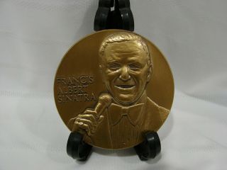 Frank Sinatra 1981 Round Bronze Medal Medallion by Caesar Rufo 2