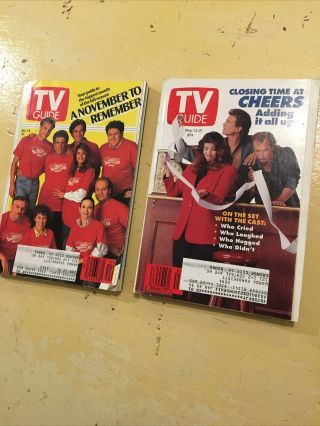 Vintage Advertising Television Drama Cheers 1990 And 1993 Tv Guides