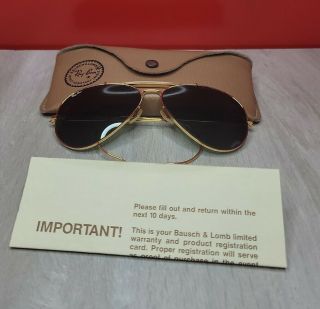 Vintage B&l Ray - Ban 62 - 14 Outdoorsman Aviator Sunglasses & Case No Scratches