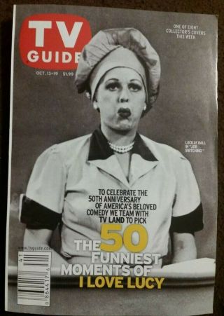I Love Lucy Lucille Ball Tv Guide Oct 13 - 19,  2001 Set Of 6 Of The 8 Issued