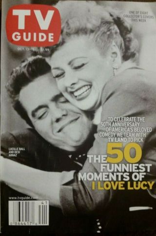 I LOVE LUCY Lucille Ball TV GUIDE Oct 13 - 19,  2001 set of 6 of the 8 issued 2