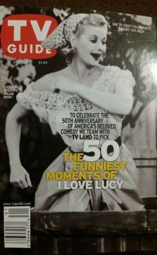 I LOVE LUCY Lucille Ball TV GUIDE Oct 13 - 19,  2001 set of 6 of the 8 issued 3