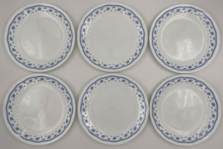Set Of 6 Corelle Corning Morning Blue 8 1/2 " Luncheon/salad Plates Usa Floral
