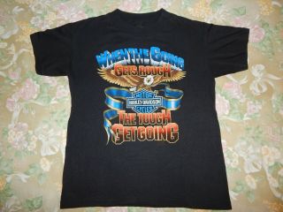 Rare Vintage 3d Harley Davidson Motorcycle T - Shirt When The Going Gets Rough