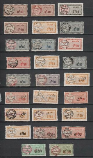 Viet Nam 1975 - 76 26 Different Overprinted Revenue Stamps & 2 Documents