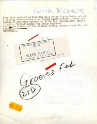 The Rolling Stones Keith Richards Brian Jones arrive 1964 Concert Photo 2
