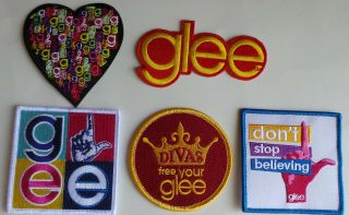 Glee Tv Series Iron - On 5 Different Glee Themed Patches