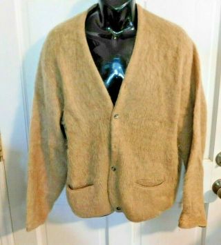 Vintage Mcgregor Powder Snow Mohair Mens Large Cardigan Button Sweater