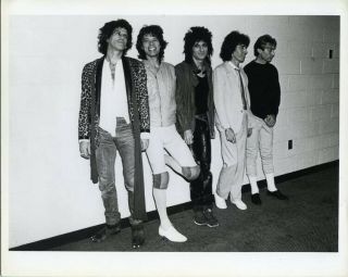 The Rolling Stones Mick Jagger Keith Richards Group 1981 Vintage Stamped Photo