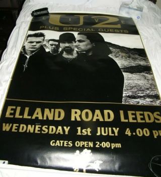 U2 1987 Joshua Tree Tour Elland Road Leeds Concert Poster