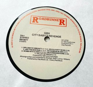 GBH city babys revenge LP 1.  Press 1983 Punk Discharge Crass Rancid Subhumans Oi 3