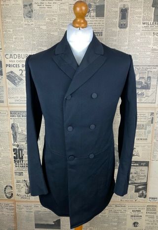 Vintage Bespoke Victorian Edwardian Short Frock Coat Size 36 38