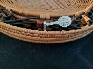 Princess House Casual Home Set of 4 Metal Rattan Wicker Plate Chargers 3