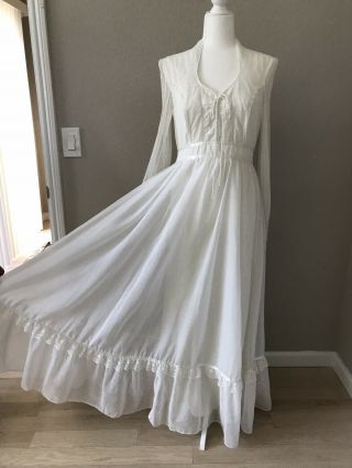 Gunne Sax Wedding Dress Ivory Corset Lace Pearls Cottagecore Boho 70s Size 13
