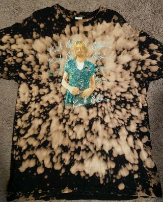 Vintage Y2k Nirvana Kurt Cobain Bleach Dyed T - Shirt Xl