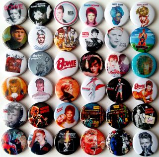 David Bowie Aladdin Sane Ziggy Stardust Space Oddity Heroes Button Badges Pins