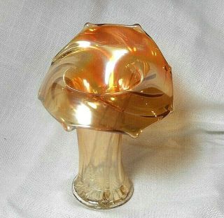 Imperial Carnival Glass Marigold Curled Rib Vase 7 1/2 "