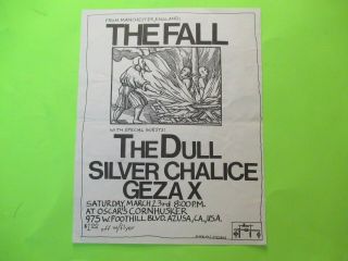 Vintage The Fall Geza X The Dull Small Flyer 80 
