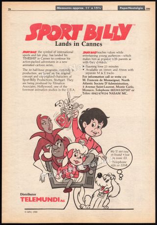 Sport Billy_original 1980 Trade Ad / Poster / Tv Series Promo_frank Welker