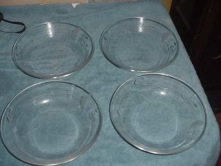 Set Of 4 Princess House Heritage Crystal 8 Inch Soup Bowls,  No.  342,  Ex