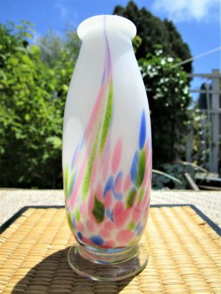 Vintage Hand Blown Glass Bud Vase Made In Japan