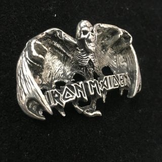 Vintage 1992 Iron Maiden 3D Metal Pin Badge Shirt Sticker 2