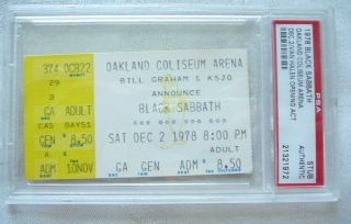 Black Sabbath & Van Halen Oakland 12/27 1978 Concert Ticket Stub With Bonus Gift