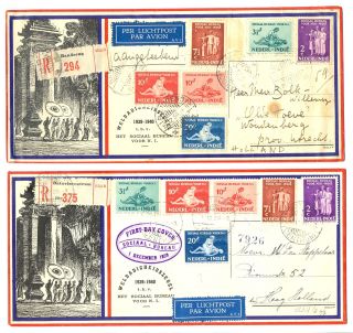 Dutch Indies - Ned Indie 1939 - 2 X Registered And Illusstrated Spec Cover - - F/v