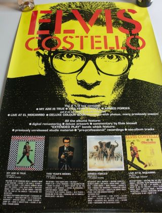 Elvis Costello 2 1/2 Years Box Promotional Poster Rykodisc 1993 Aim Year 