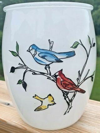 Vtg Bartlett Collins Feathered Friends Cookie Jar Large Birds Red Blue Yellow