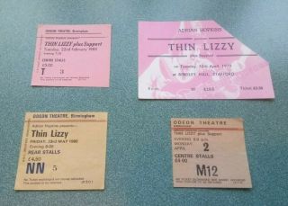 Set Of 4 Thin Lizzy Concert Ticket Stubs Phil Lynott/gary Moore/snowy White