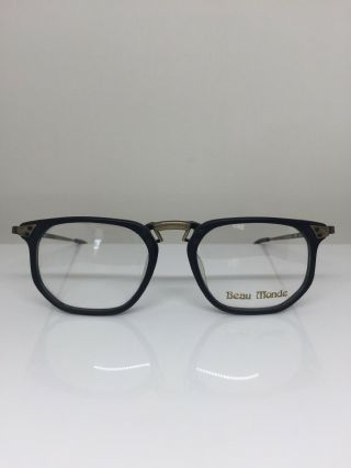 Vintage Beau Monde Cornwall Eyeglasses C.  Bm Matte Black Frames 48mm Japan