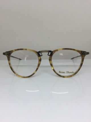 Vintage Beau Monde Carlisle Eyeglasses C.  Light Havana Olive Frames 50mm