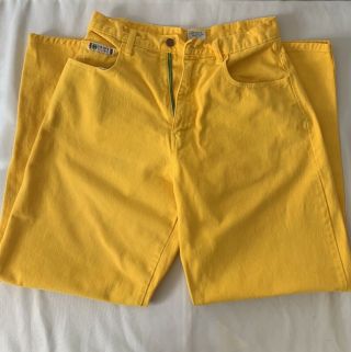 Vintage 90’s Cross Colours Bright Yellow Baggy Fit Jeans 32
