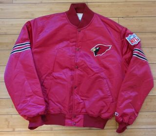 Vtg Arizona Cardinals Starter Satin Bomber Jacket Nfl 90s Mens Sz Xl