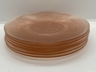Set Of 6 Jeannette Glass Co.  Homespun Pink Dessert Plate Depression