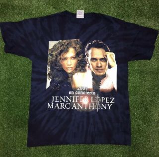 Vintage Jennifer Lopez Marc Anthony 2007 Tour Concert Anvil T Shirt.  Spanish.