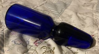 Large Vintage Cobalt Blue Glass Bottle Stopper Htf Blenko? Rainbow?