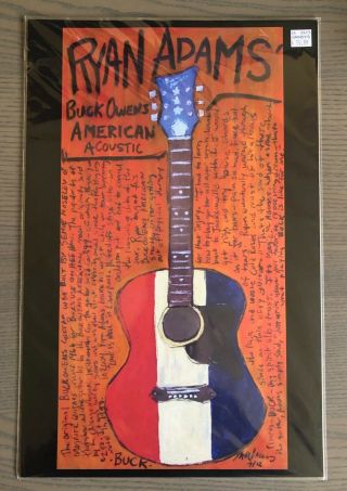 Ryan Adams - Buck Owens American Acoustic Guitar Art Poster.  11x17