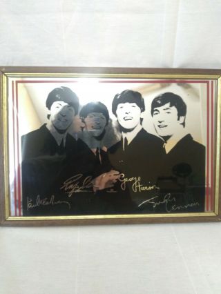 The Beatles Framed Mirror Facsimile Signed Memorabilia