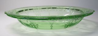 Anchor Hocking Depression Glass Cameo Ballerina Green - 10 " Oval Vegetable Bowl