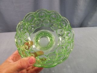 L.  E.  Smith Lime Green Glass Moon & Stars Footed Bowl Candy Dish 3