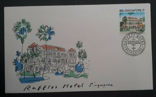 1991 Singapore Re - Opening Of Raffles Hotel Cover Ties 30c Stamp With Cachet