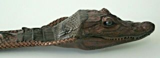 BELT Crocodile Leather CROC HEAD Hide Ridges hand made UNIQUE 42 