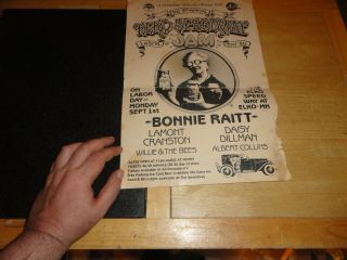 Vintage 80 Bonnie Raitt Concert Poster Elko Speedway Jam Albert Collins